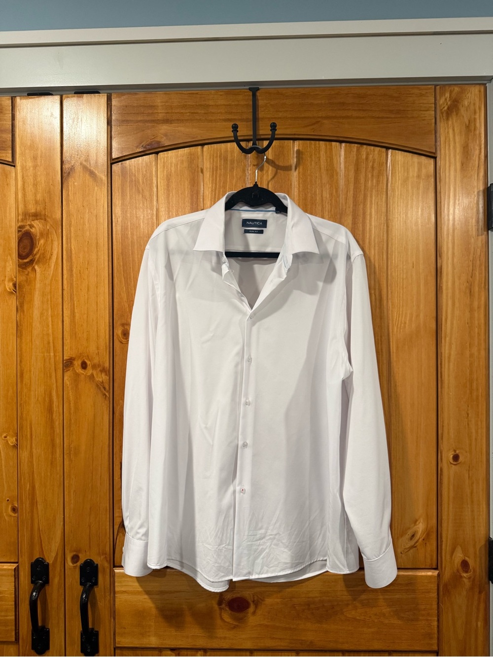 Nautica Men's White Dress Shirt - Classic Long Sleeve